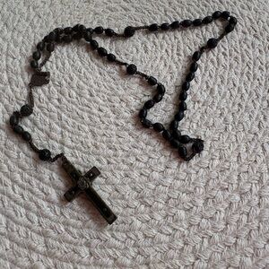 Religious vintage antique rosary catholic prayer beads crucifix
